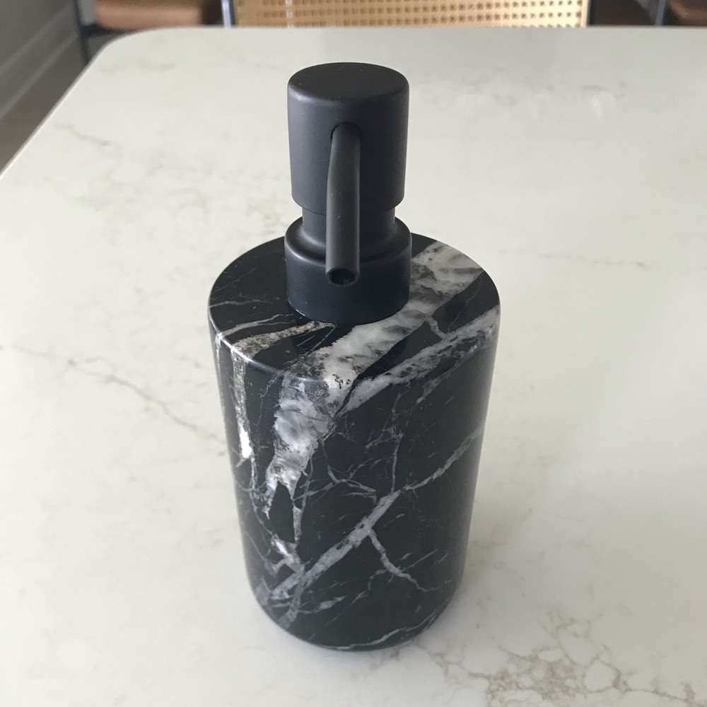 New CB2 Nexus Black Marble Soap Dispenser 8oz. No tags